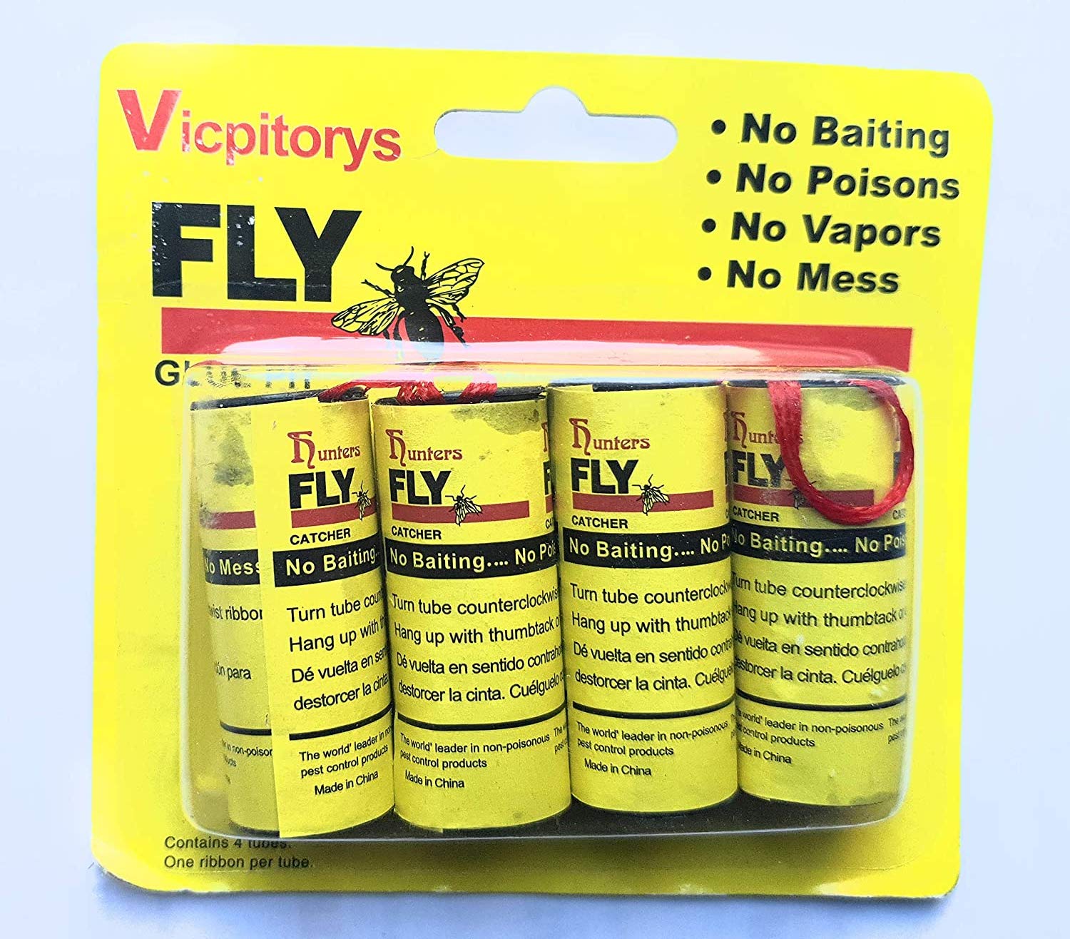 A1SONIC® 4 Pesticide Free Fly Paper, Sticky Fly Catchers Set for Indoor or outdoor use