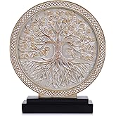 Tree of Life Sculpture for Home Decor,Above Cabinet Decor Kitchen,Boho Knick Knacks Shelf Decor Accent,Round Statue for Crede