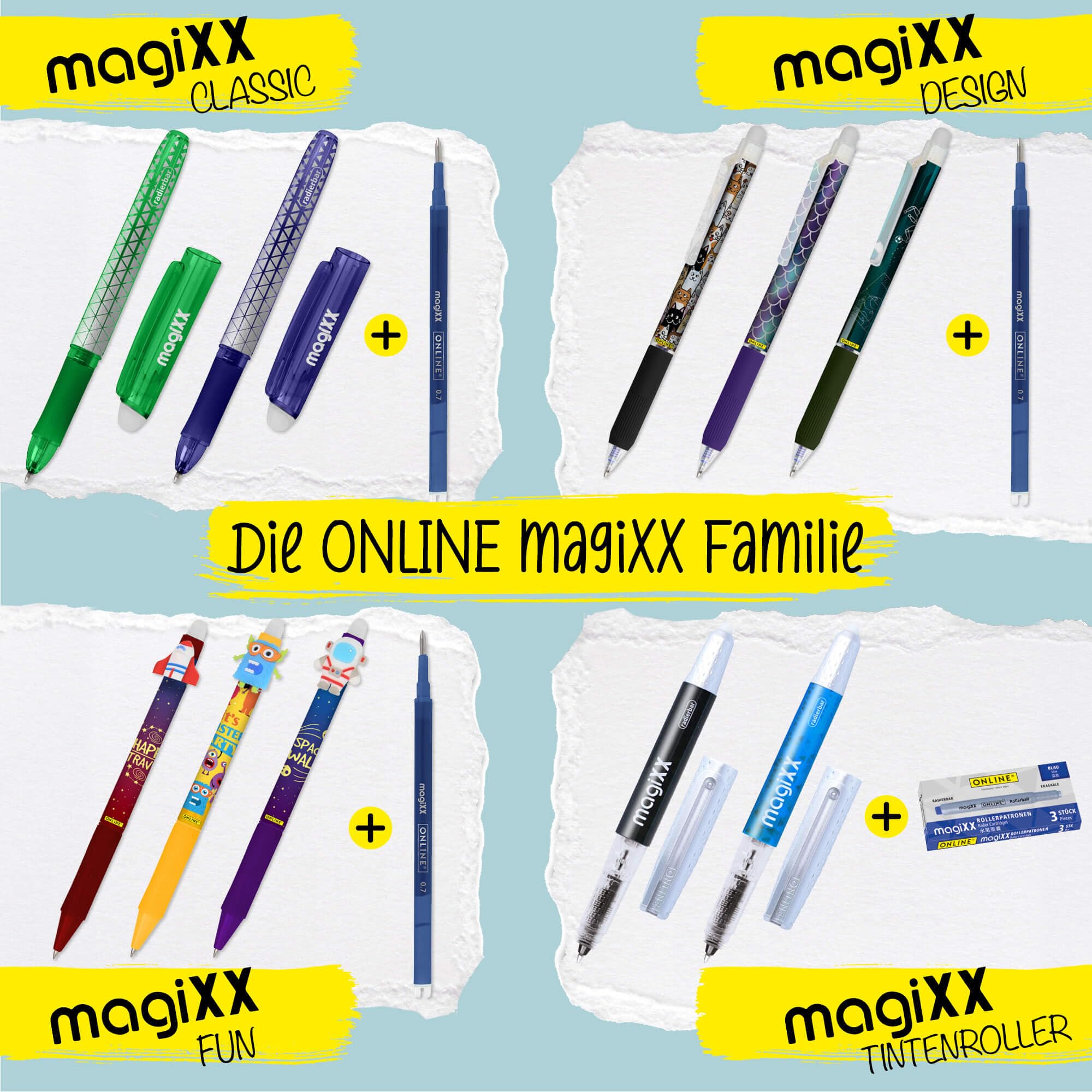 Online Füllhalter magiXX Deep Ocean I Füller mit radierbarer, blauer Tinte I inkl. 4 magiXX Patronen I Schreiben, radieren & korrigieren in einem I Füllfederhalter als Geschenk für Schule & Uni 8