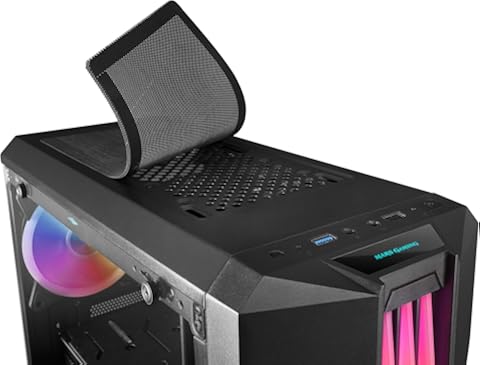 Mars Gaming MCK, Caja PC ATX, Triple Franja LED, Ventilador Trasero 12cm, Negro