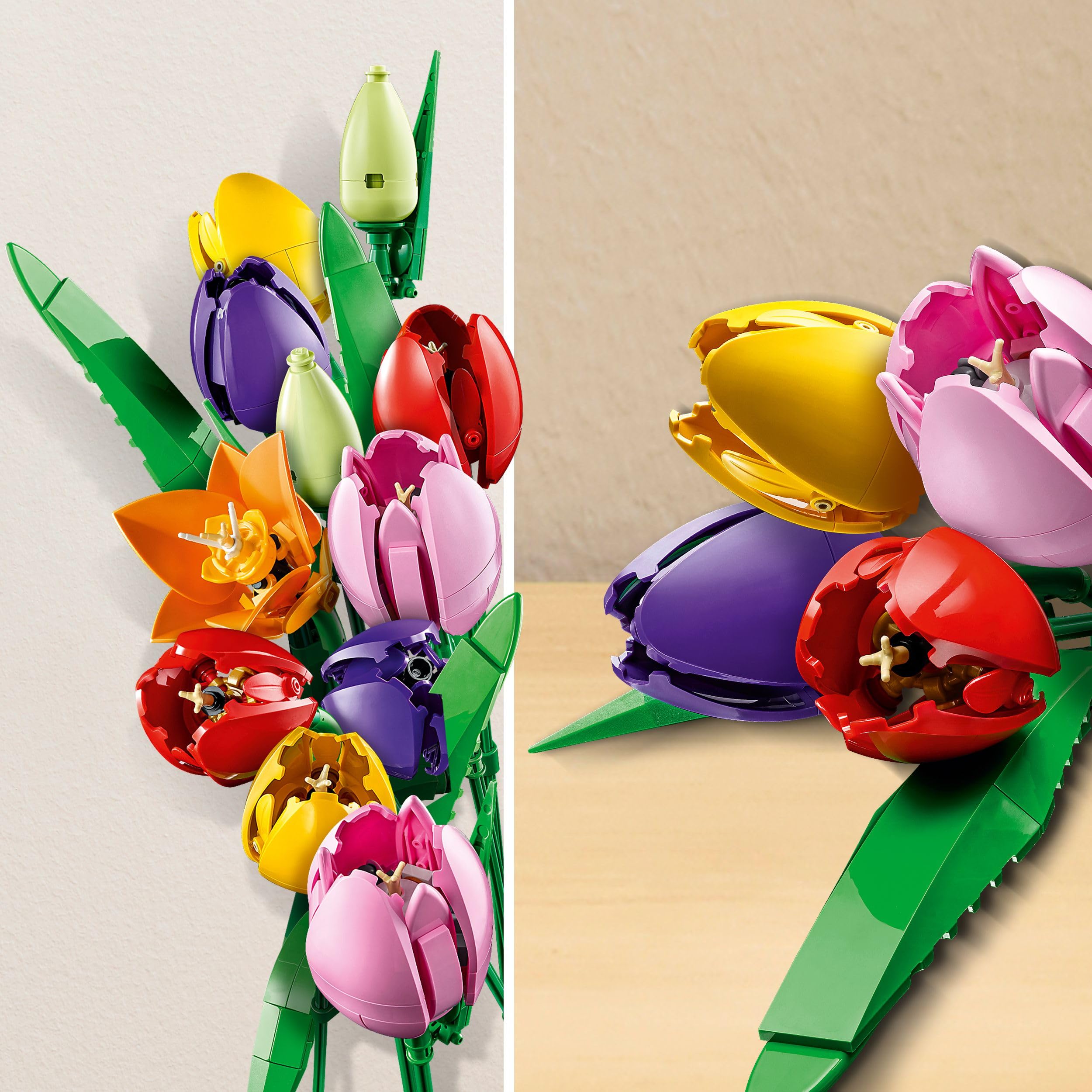 Lego Botanicals Tulpenstrauß - Set mit Kunstblumen für Erwachsene - mit 14 künstlichen Tulpen in 5 Farben als DIY Deko - Geschenkidee für Frauen - 11501 5