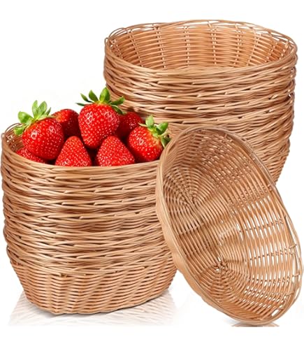 Panier Fruits Légumes Décoratif 10 Paniers à Pain Ovales Plastique - 7.9x2.4 Pouces - Pour Restaurant, Cuisine, Présentation Organisation Cuisine Plastique