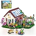 FUNWHOLE Botanical-Garden Greenhouse Lighting Building-Bricks Set - Farm Flower House Collection LED Light Model Display Set 
