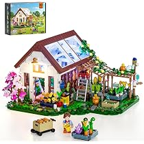 Cow Barn Model FUNWHOLE Farm Cow Barn Building Set With LED Lights ...