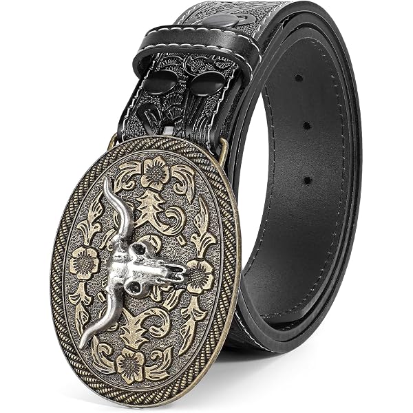 Kilt Day Sporran, Black Leather, Highland Cow Badge in Polished Finish Scottish Made with Sporran Chain Sml 32 - 36