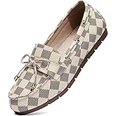 XRKJ Loafers for Women Comfortable Slip On Flats with Memory Foam Insole for Daily Wearing