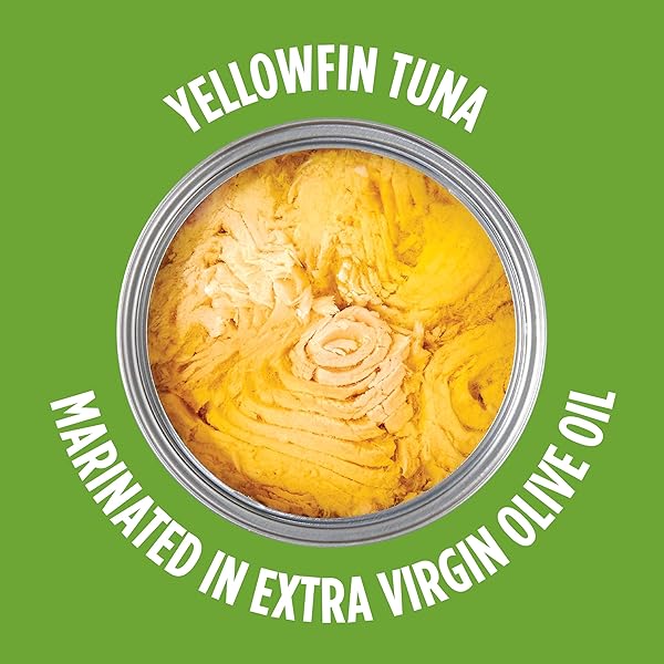 STARKIST E.V.O.O. SOLID YELLOWFIN TUNA IN EXTRA VIRGIN OLIVE OIL, 4.5 OZ (4 PACK) CANNED TUNA FISH, WILD CAUGHT, GLUTEN FREE, READY TO EAT, PERFECT FOR SALADS, KETO MEALS AND SNACKS