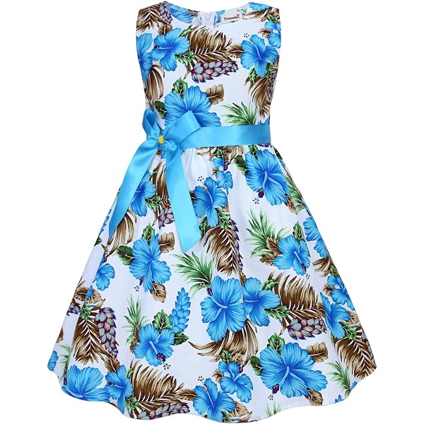 Hawaii Hangover Girl's Flamingo Print Dress - 100% Cotton, Elastic Strap, Size 8, White - View #2