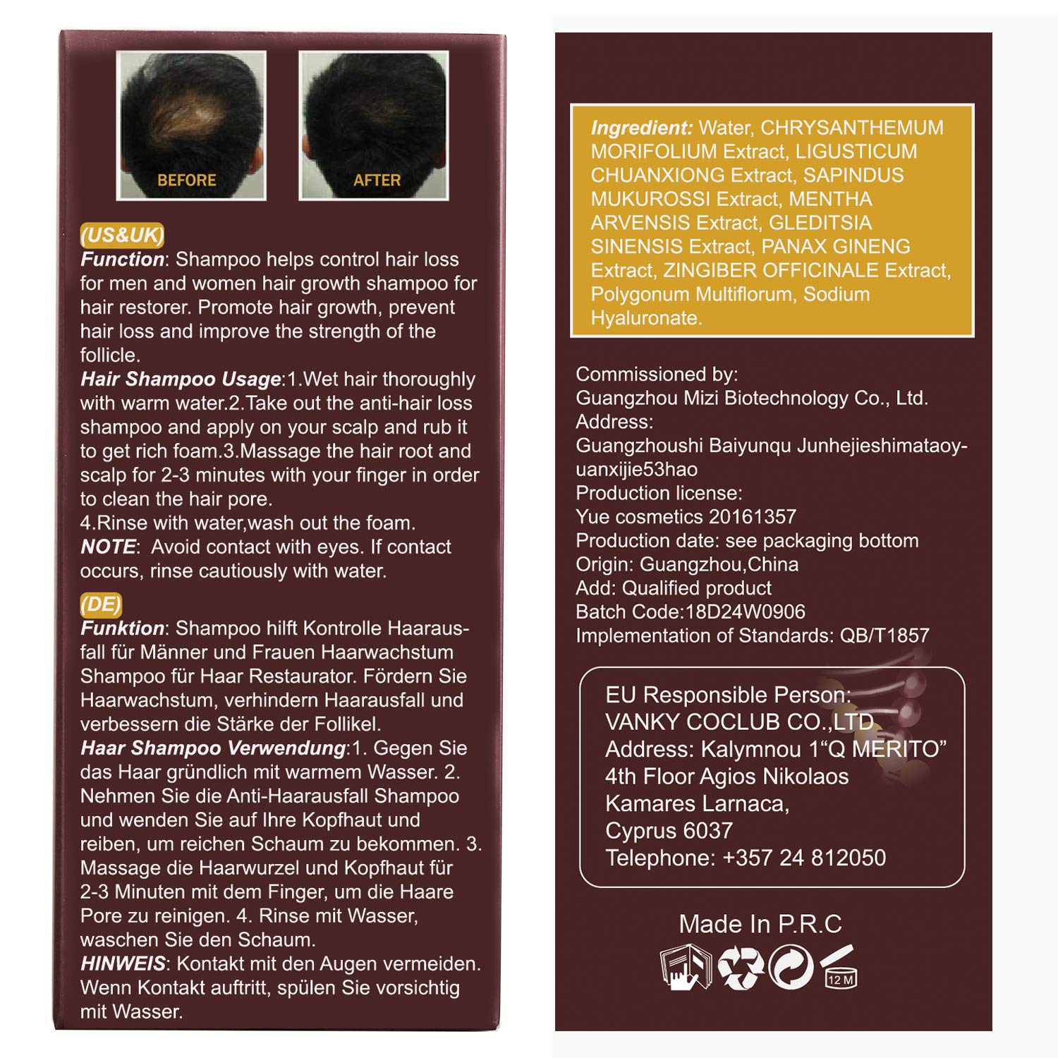 Hair Growth Shampoo, Hair Thickening Shampoo, Anti Hair Loss Shampoo, Helps Stop Hair Loss, Regrowth Hair Shampoo, Grow Hair Fast, Hair Loss Treatment for Men & Women(220mL): Beauty