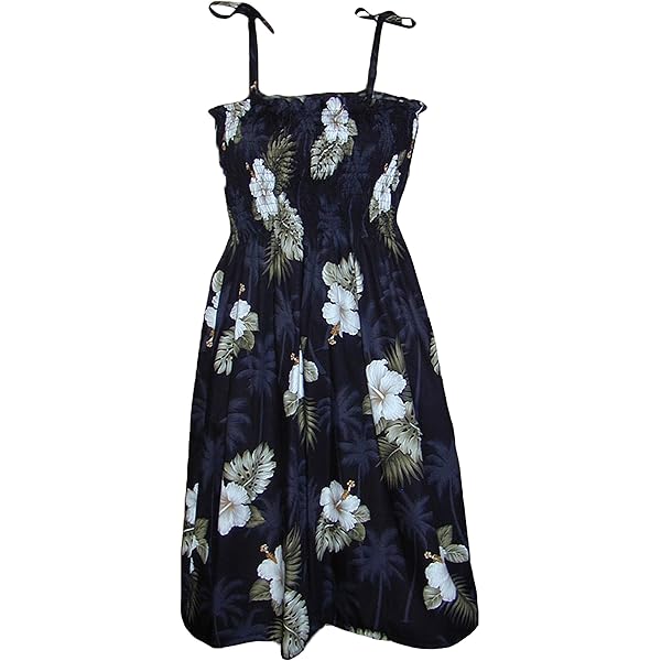 Hawaiian Tube Sun Dress - Blue W/ White Blossoms at Amazon Women's Clothing store Hawaiian Tube Sun Dress - Blue W/ White Blossoms at Amazon Women's Clothing store