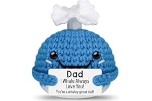 GWHYGIFTS Funny Crochet Whale Dad Gifts for Father Day Birthday,I Whale Always Love You Dad Gifts from Daughter Son,Small Cute Handmade Knitted Crochet Animals Father's Day Present for Bonus Step New Daddy Papa