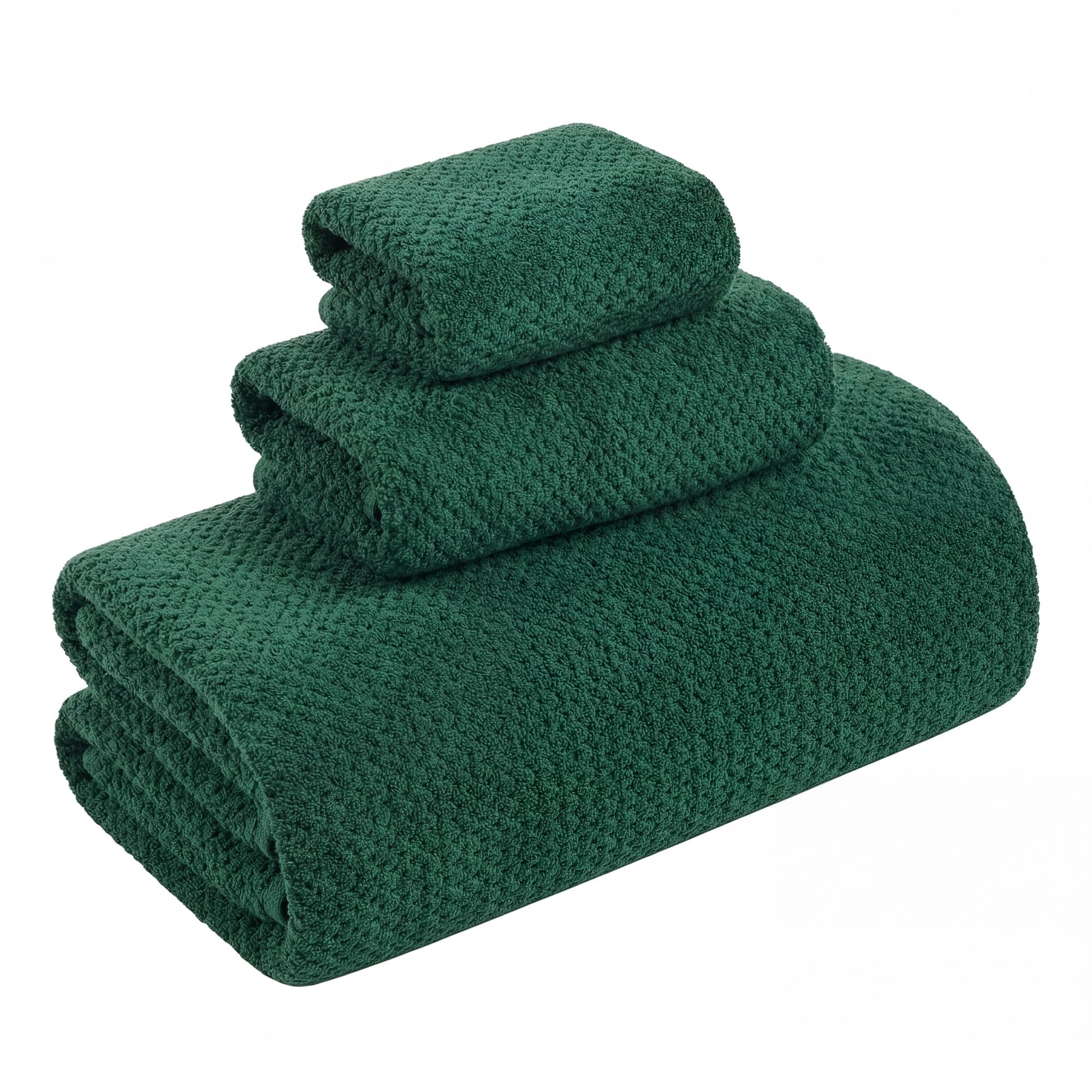 Photo 1 of BXRBXR Large Bath Towels Set 30x60 Inches Super Soft Absorbent Quick Dry Luxury Microfiber Shower Towels for Bathroom -Dark Green,Pack of 3