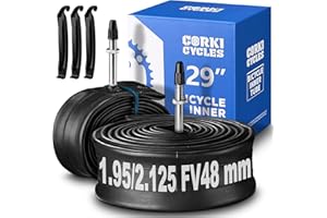 Corki 29 Inch Mountain Bike Tire Tube 29 x 1.75 1.85 1.9 1.95 2.0 2.1 2.125 2.2 2.4 Schrader Valve 32mm, Heavy Duty Butyl Rub