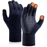 Heat equation Merino Wool Gloves for Men Women Touch Screen Warm Anti-Slip Glove Liners Thermal for Driving Hiking