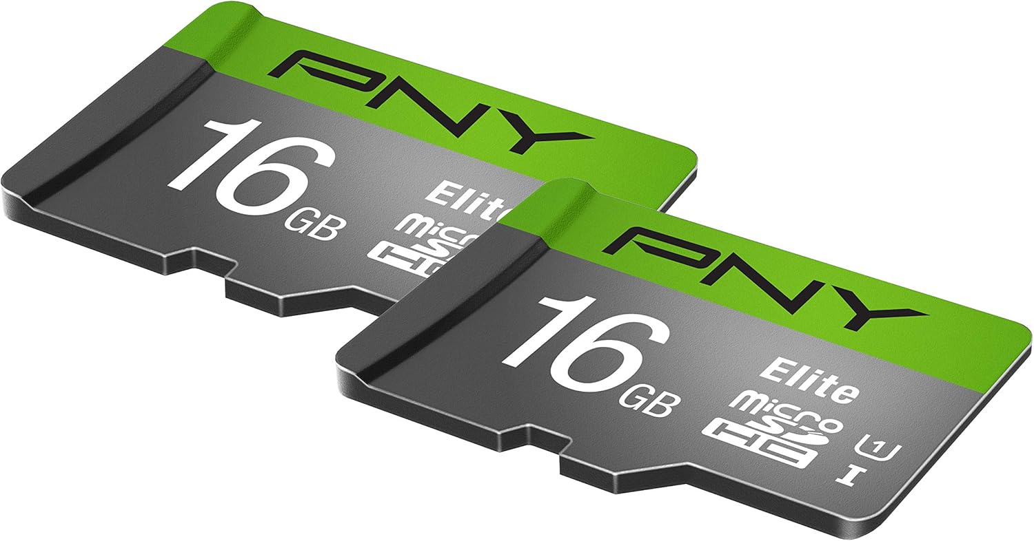 PNY 16GB Elite Class 10 U1 MicroSDHC Flash Memory Card 2-Pack: Computers & Accessories