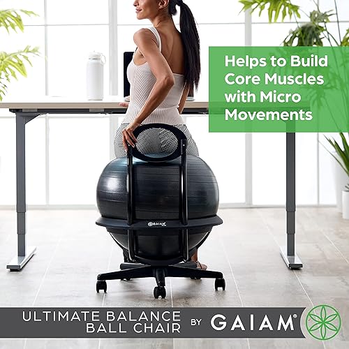 Gaiam Ultimate Balance Ball Chair with Swivel Base Premium