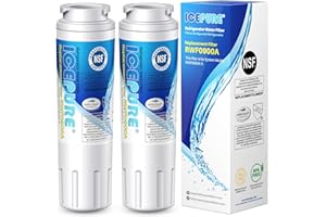 ICEPURE UKF8001 Replacement for Whirlpool Filter 4, Everydrop EDR4RXD1, FMM-2 Maytag UKF8001AXX-200 9084 4396395 MPF15090 WF-UKF8001,WF295,SGF-M9,Puriclean II,RWF0900A Refrigerator Water Filter,2PACK