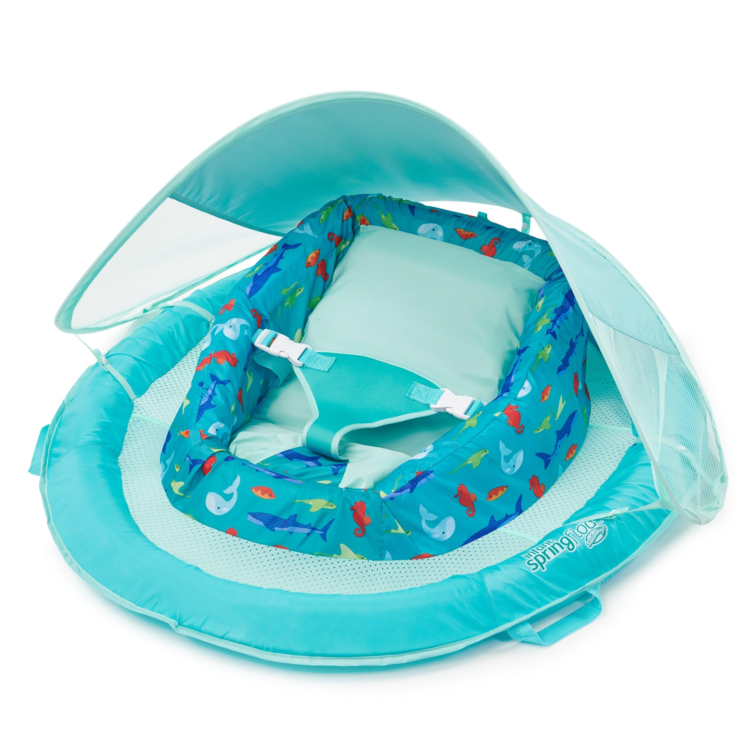 Photo 1 of Swimways Sun Canopy Inflatable Infant Spring Float for Infants Aqua Fish