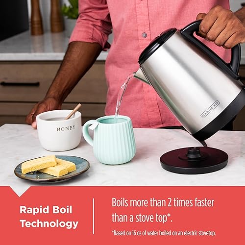 BLACK+DECKER Cordless Electric Kettle, KE1700SD, Rapid Boil