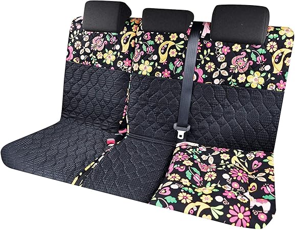 Amazon 後部座席用シートカバー 普通車 コンパクトカー用 花 動物 ポルカ柄 洗える かわいい 日本製 シートカバー 車 バイク