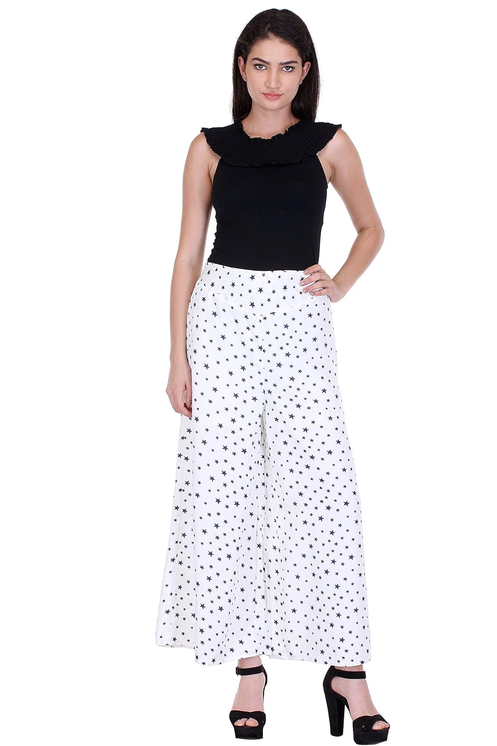 deewa white star printed palazzo