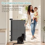 Wodondog Retractable Baby Gate 150 cm Tall 86 cm One Hand Safety Gate view 3