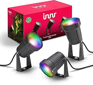 Innr Zigbee Smart Color Outdoor Spot Light, Works with Philips Hue, Alexa, Hey Google and SmartThings (Hub Required), Dimmable RGBW LED Light, 3-Pack with Power Supply and Control Box, OSL 130C US