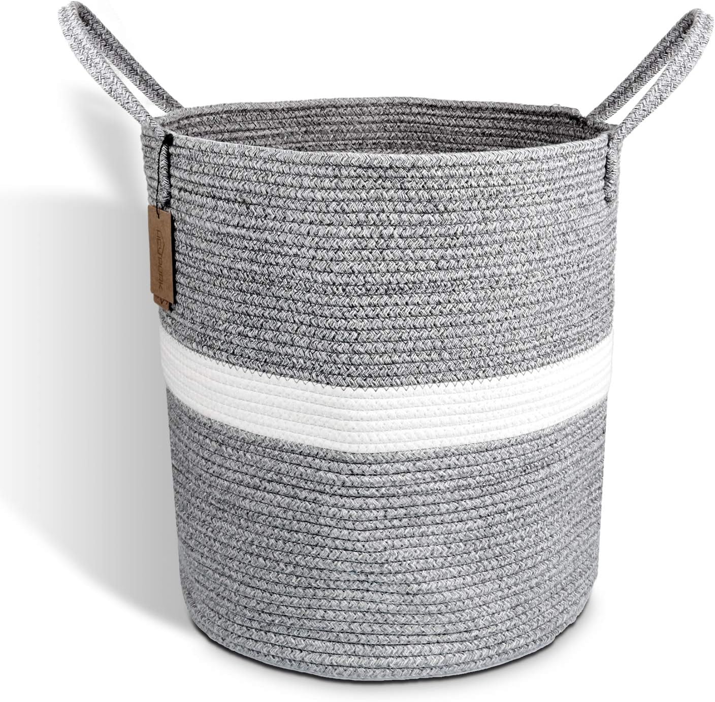 HEYPORK Laundry Hamper Woven Cotton Rope Large Clothes Hamper 18