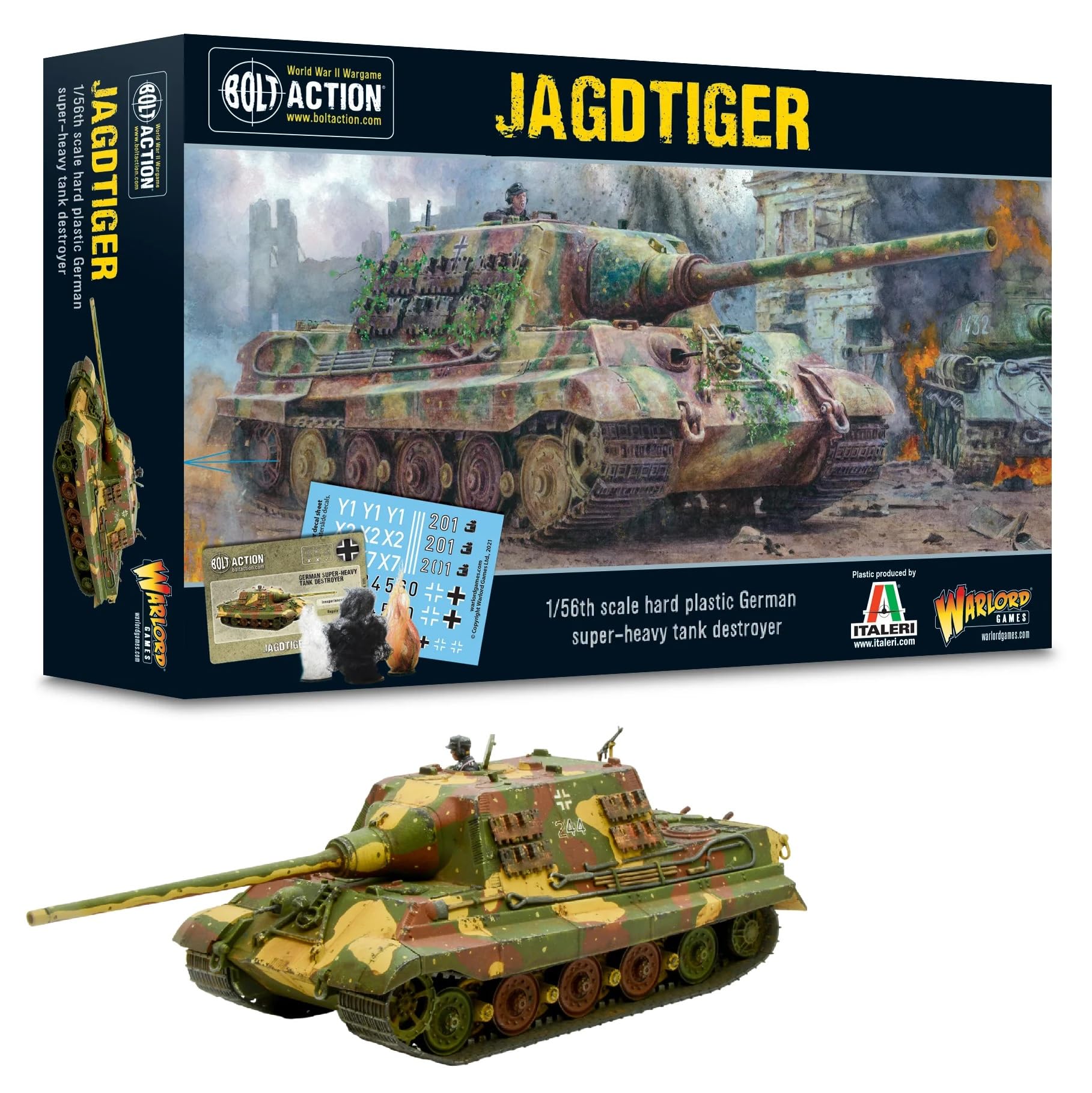 Warlord Games German Jagdtiger Tank - 1:56 / 28mm Plastic Scale Model Tank for Bolt Action Highly Detailed World War 2 Miniatures