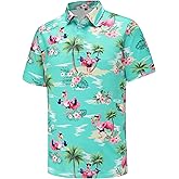 Men's Golf Polo Shirts Funny Golf Shirts for Men Performance Moisture Wicking Quick Dry Athletic Short Sleeve Shirts