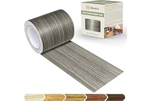 Besezx Wood Grain Tape, 2.4" X15', Self Adhesive Wood Grain Repair Patch for Tables, Chairs, DIY,Baseboards, Doors, Windows, Floors and Furniture Renovation.（Gray）