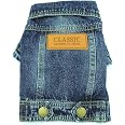 SMALLLEE Hunde Jeans-Kleid - Denim Overall Für Kleine Hunde Mit D-Ring