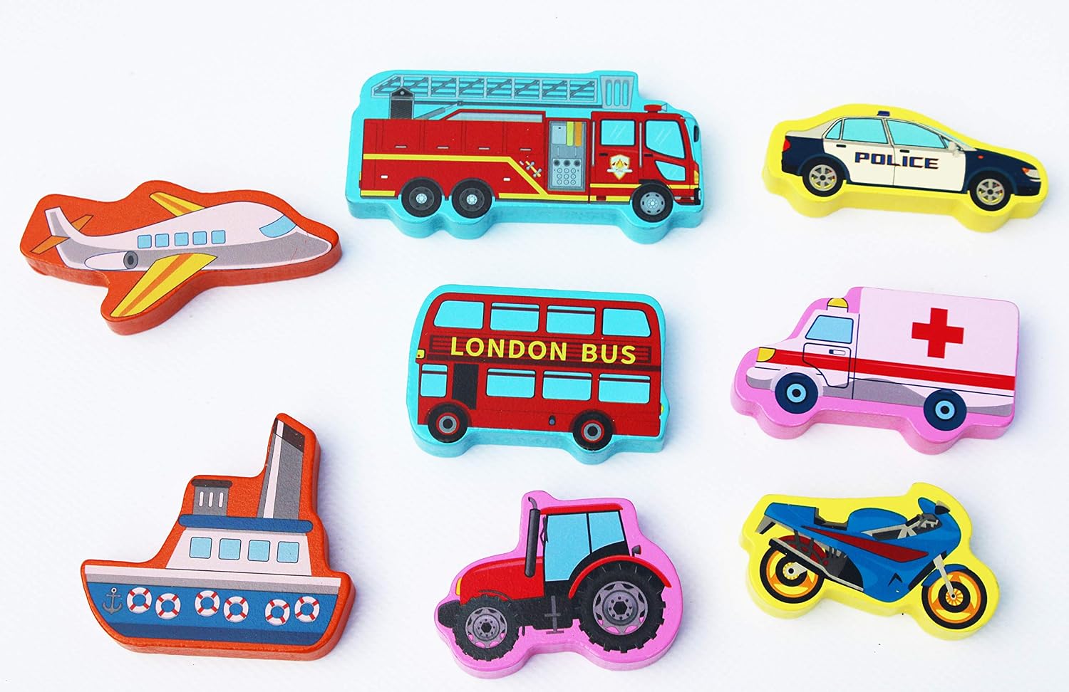 TOWO Wooden Transport puzzle board - Wooden Vehicle Peg Puzzle Inset chunky size - Wooden Toys Jigsaw Puzzle for 18 months Toddler Baby First Puzzle - Image 3