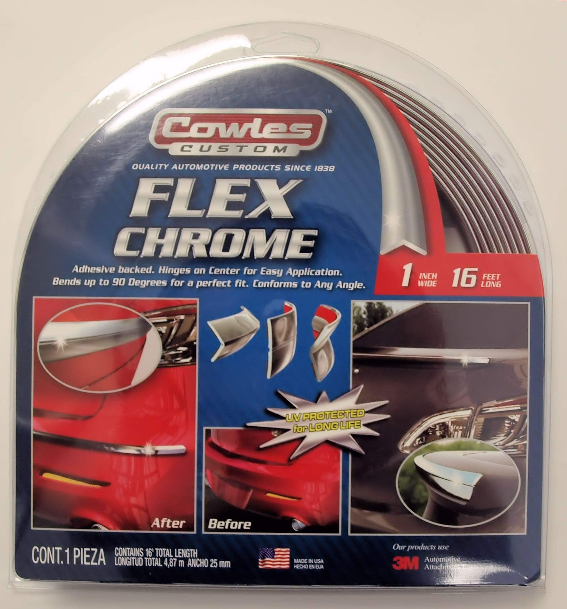 CowlesS37790 1" X 16' Flex Chrome