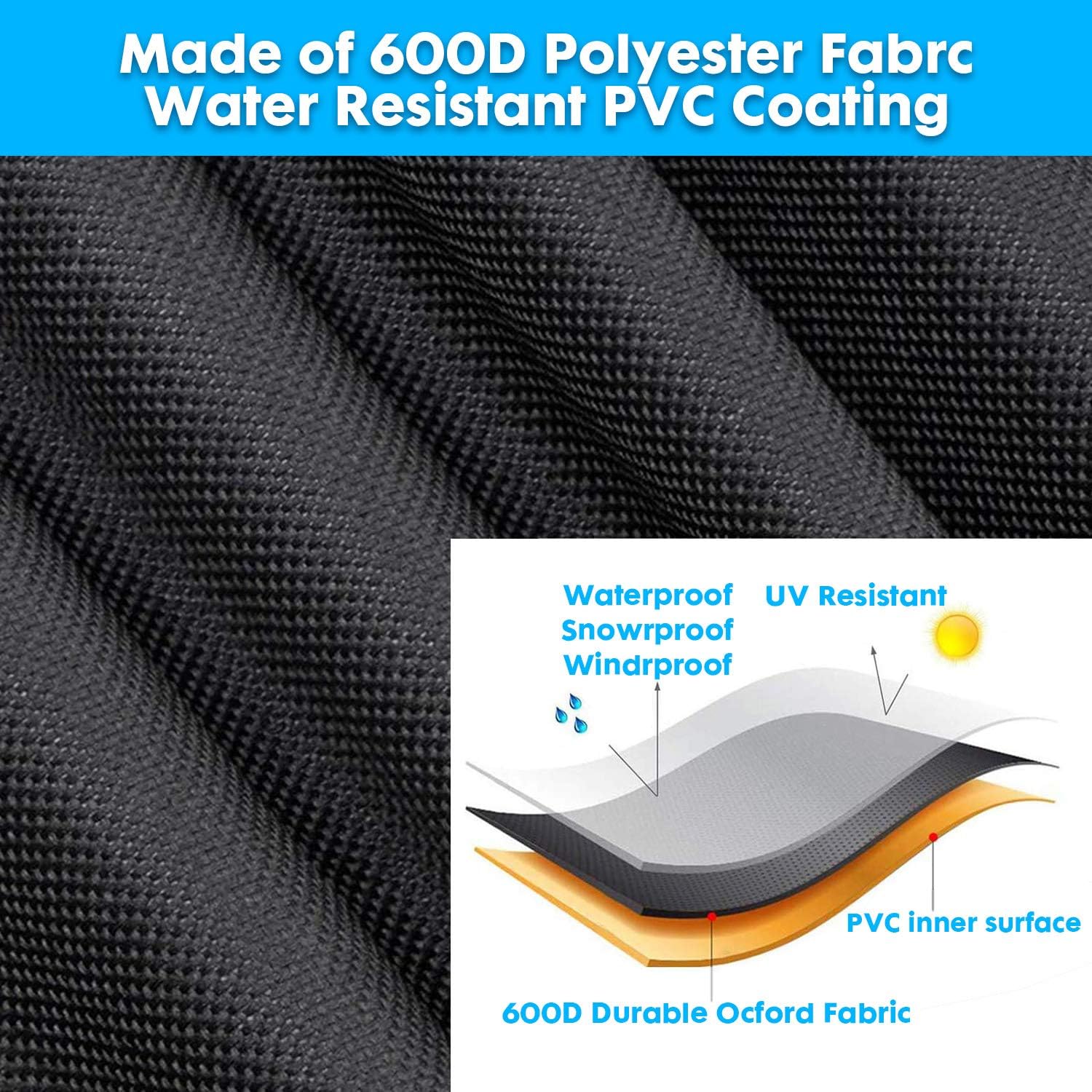 Patio Umbrella Cover, 600D Heavy Duty Waterproof Dustproof Breathable Oxford Fabric Outdoor Garden Parasol Covers with Zippered Storage Bag for Outside Umbrellas - Black (9ft to 13ft): Kitchen & Dining
