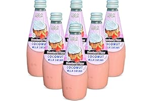 COCO NOTCH Coconut Milk Drink -10.14oz Coconut Milk Drink with Pulp – No Preservatives and Non-GMO – 6-Pack (Strawberry)