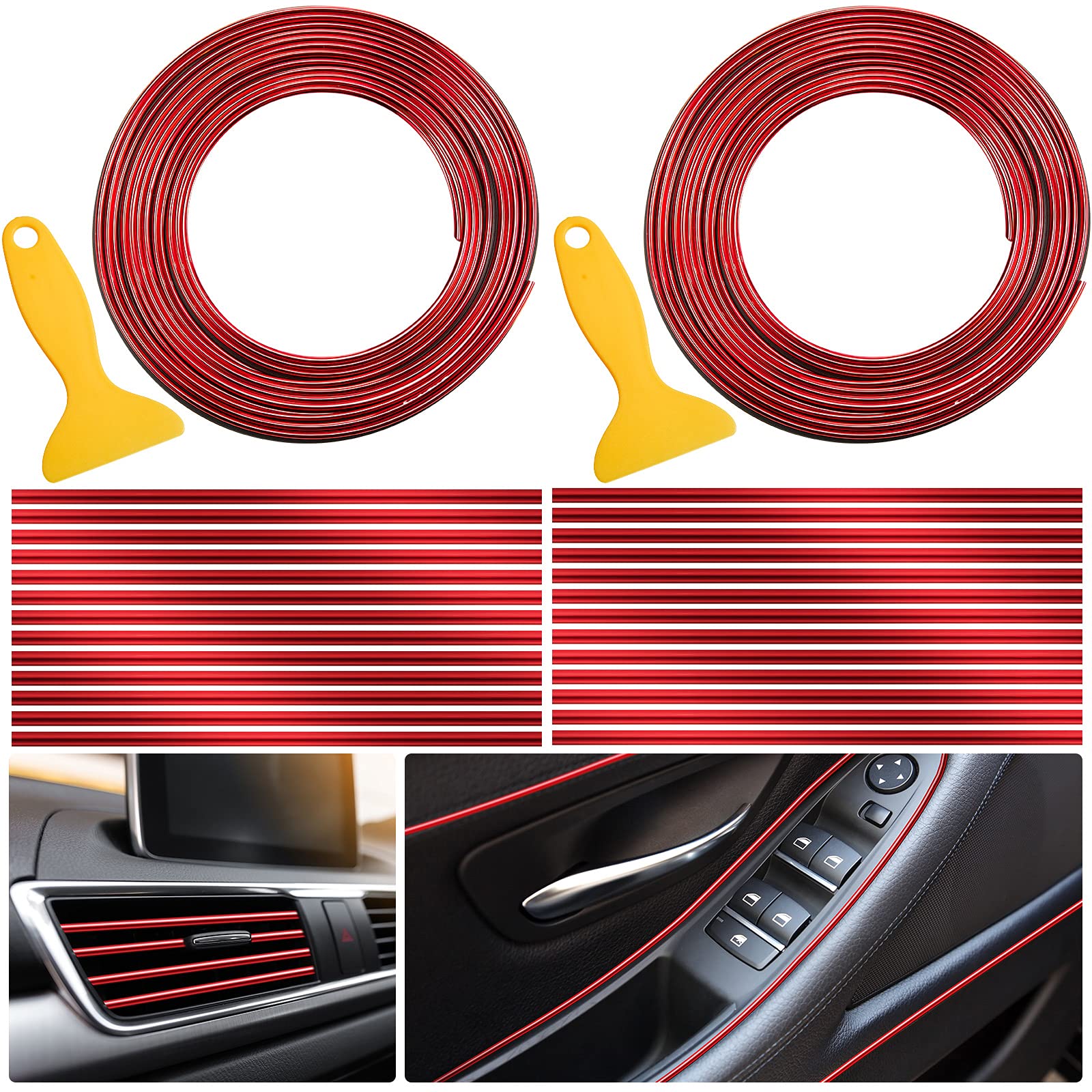 10/50pcs Car Air Conditioner Vent Outlet Trim Strip U Shape - View #11