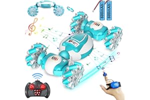 YTKIH Gesture Sensing RC Stunt Car, Best Birthday Gift Ideas for Boys 6-12, Toys for Boys Age 8/9/10/11/12, 4WD 2.4GHz Remote Control Twist Car with Light & Music, Off Road 360° Rotating