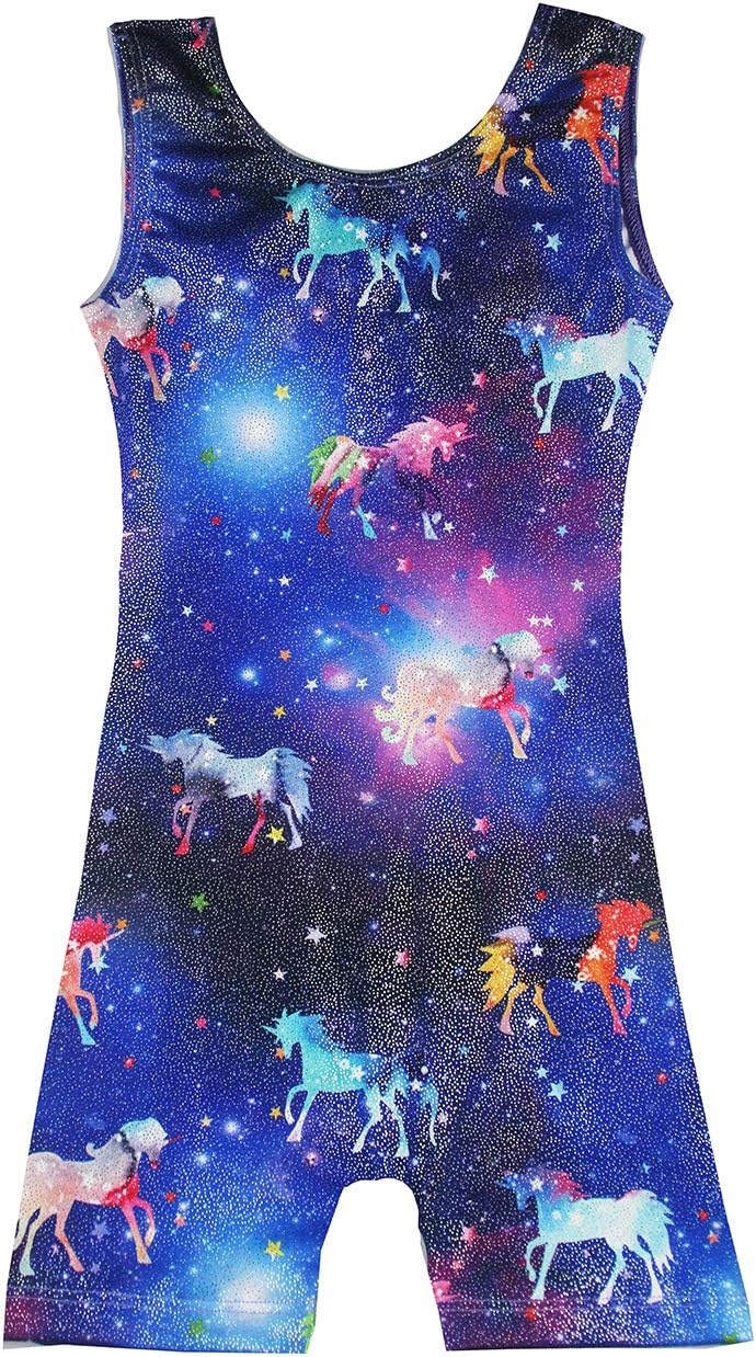 Midout Tollder Girls Fancy Cute Gymnastics Leotards One-Piece Sparkly Biketard for Kids 2-9T