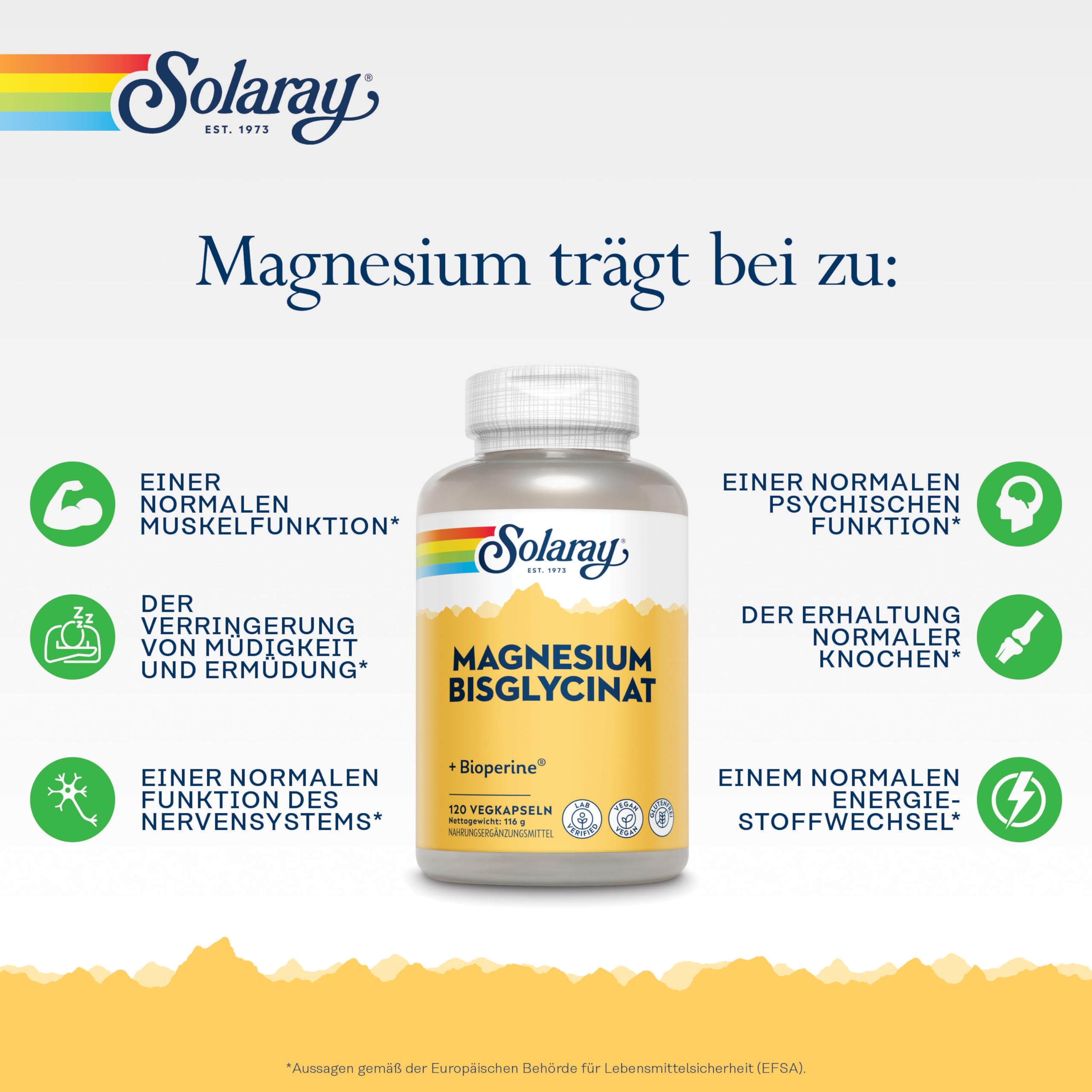 Solaray Magnesiumglycinat 350 mg, 120 vegane Kapseln, chelatiert 2