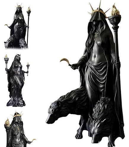 Statuette Hécate En Résine - 3,4x8,5 Pouces - Déesse De La Sorcellerie, Déco Autel, Bureau