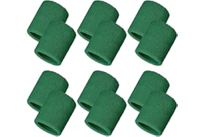 Bememo 12 Pack Wrist Sweat Bands for Women and Men, Sports Wristbands, Tennis Sweatbands, Moisture Wicking Neon Colored Wristband for Working Out, Football, Basketball