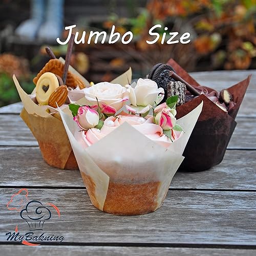 MyBakning (JUMBO EXTRA LARGE size) Natural+Brown+White Tulip