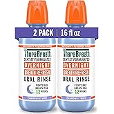 TheraBreath Overnight Mouthwash, Fights Bad Breath for 12 Hours, Chamomile Mint Flavor, Dentist Formulated, Fluoride Rinse, Alcohol Free, 16 fl oz (Pack of 2)