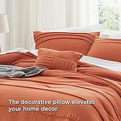 Bedsure Burnt Orange California King Comforter Set