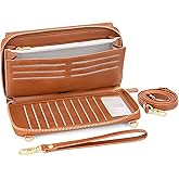 Peacocktion Womens Crossbody Wristlet Wallets with Cell Phone Pocket RFID Vegan Leather Cross Body Purses Travel
