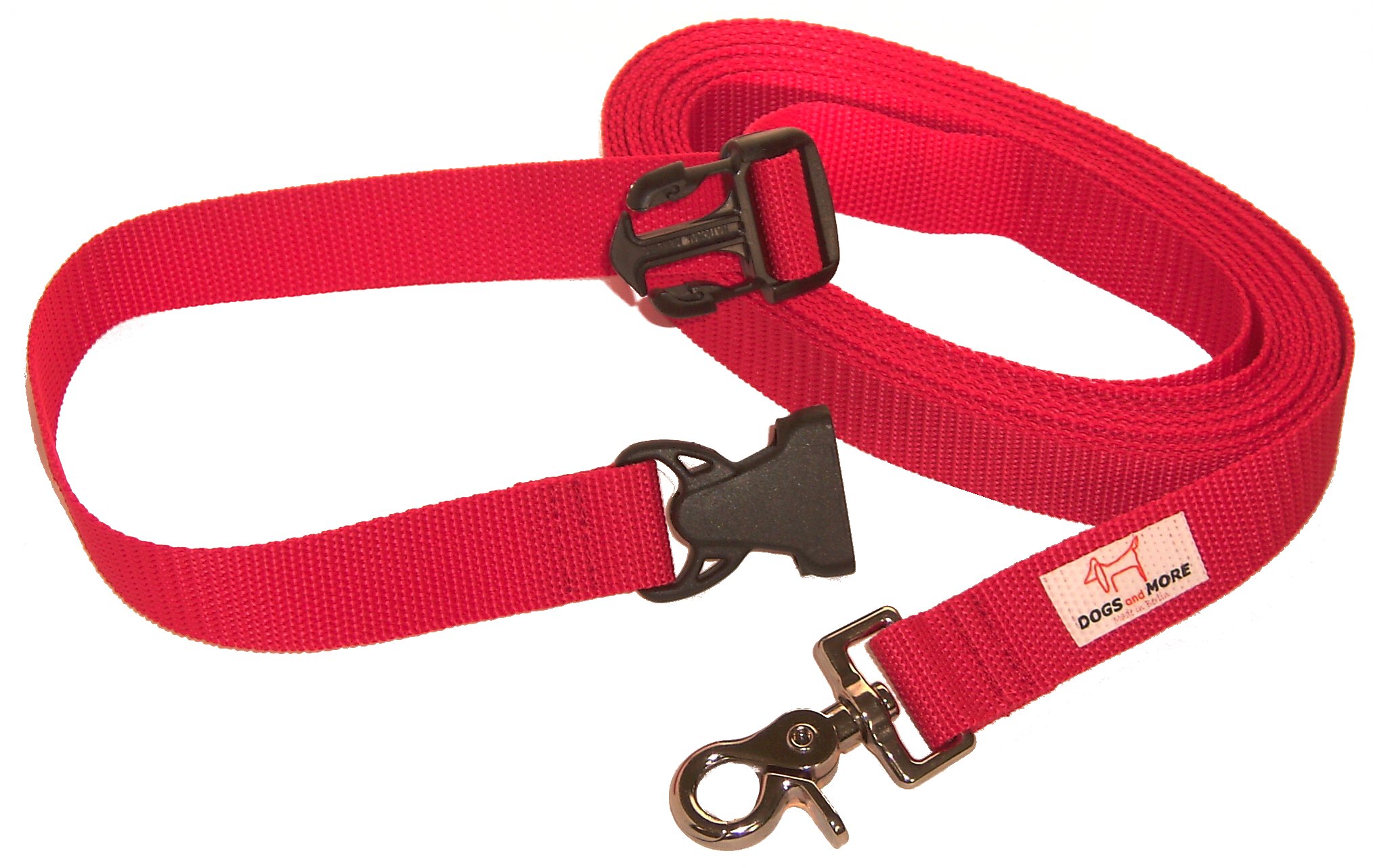 DOGS and MORE – EXTENDABLE Tracking / Training / Recall Leash with RELEASABLE wrist strap - 5 Meter (Red, 25 mm wide)