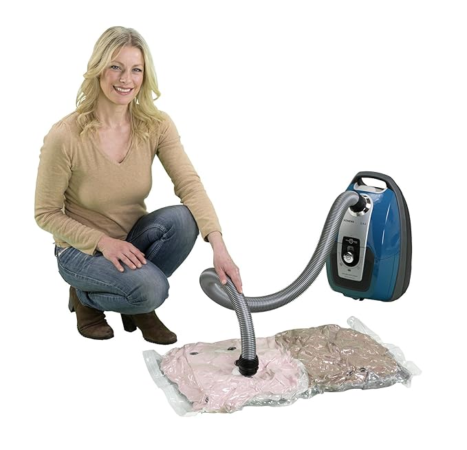 Wenko 52630100 Vakuum Beutel Set, 6er Set, platzsparende Vakuum Kleideraufbewahrung, Polyethylen, 19 x 31 x 9.5 cm, transpare