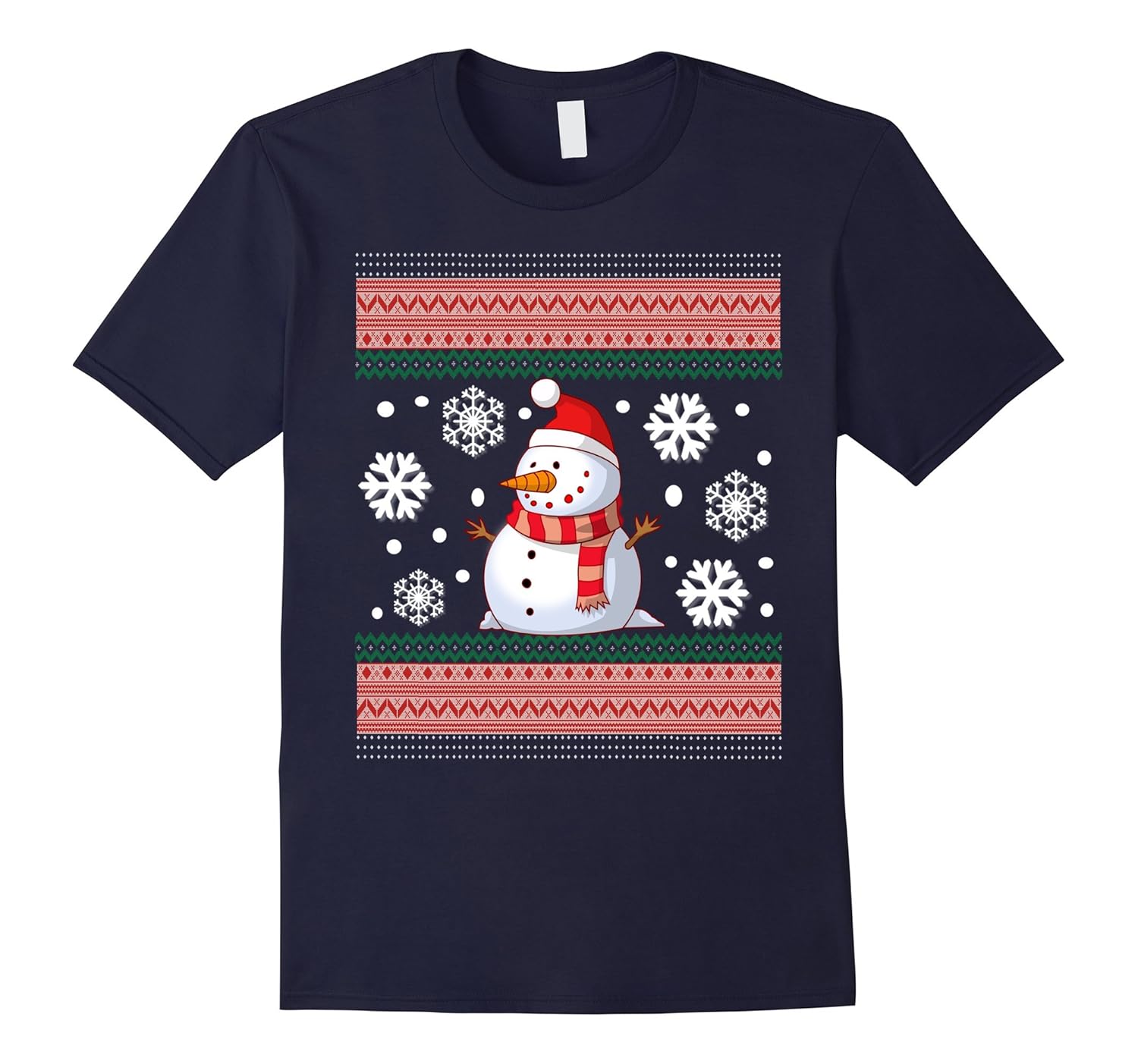 RED SNOWMAN T SHIRT-CHRISTMAS-SNOW-SNOWFLAKES-Tee Shirt-ANZ