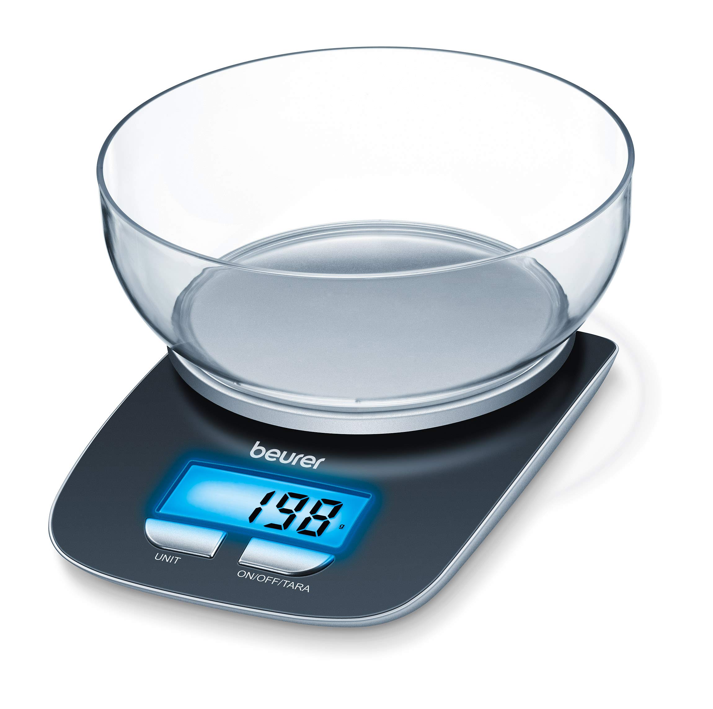 Beurer KS25 Kitchen Scales with Bowl and Illuminated Display